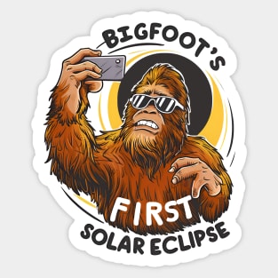 Bigfoot's First Solar Eclipse - solar eclipse Wisconsin Sticker